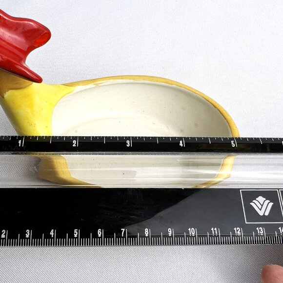 Holt Howard Ceramic Rooster Spoon Rest Kitchen Decor Original Label 5" Long 1964 - Picture 4 of 9